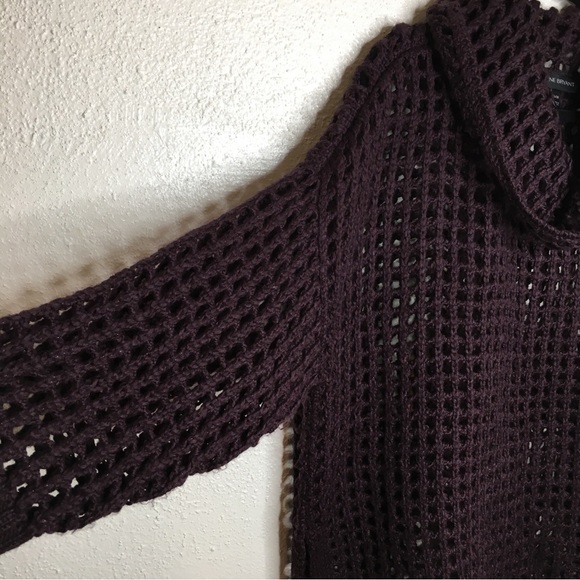 Lane Bryant Wool Blend Open Knit Funnel Turtle Neck Sweater 26/28 - Picture 3 of 4